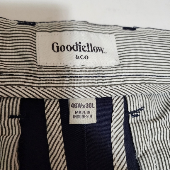 New- Goodfellow & Co Men's 46x30 Pants Chino Straight Blue 46 X 30 - Picture 7 of 10